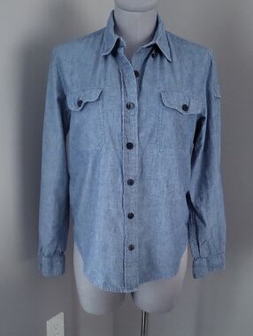 Y2K Polo Jeans Co. Ralph Lauren Chambray Utility Shirt – Anchor Buttons – Sz M